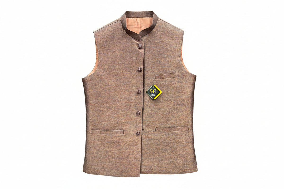 Mehroon Sadaish Textured Waistcoat – Custom Made Elegant Ethnic Wear ❤️