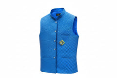 Royal Blue Textured Waistcoat – Custom Made Ethnic Wear 💙