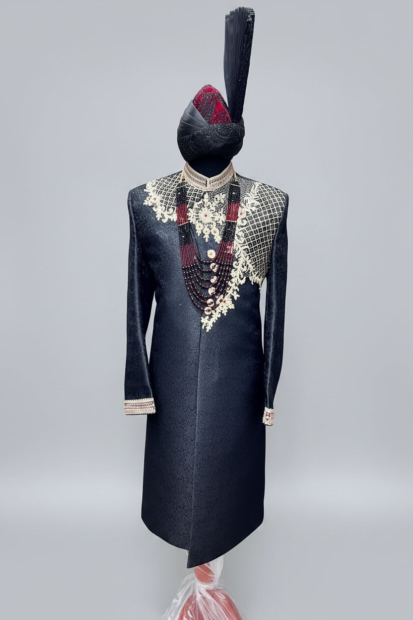 machini sherwani black