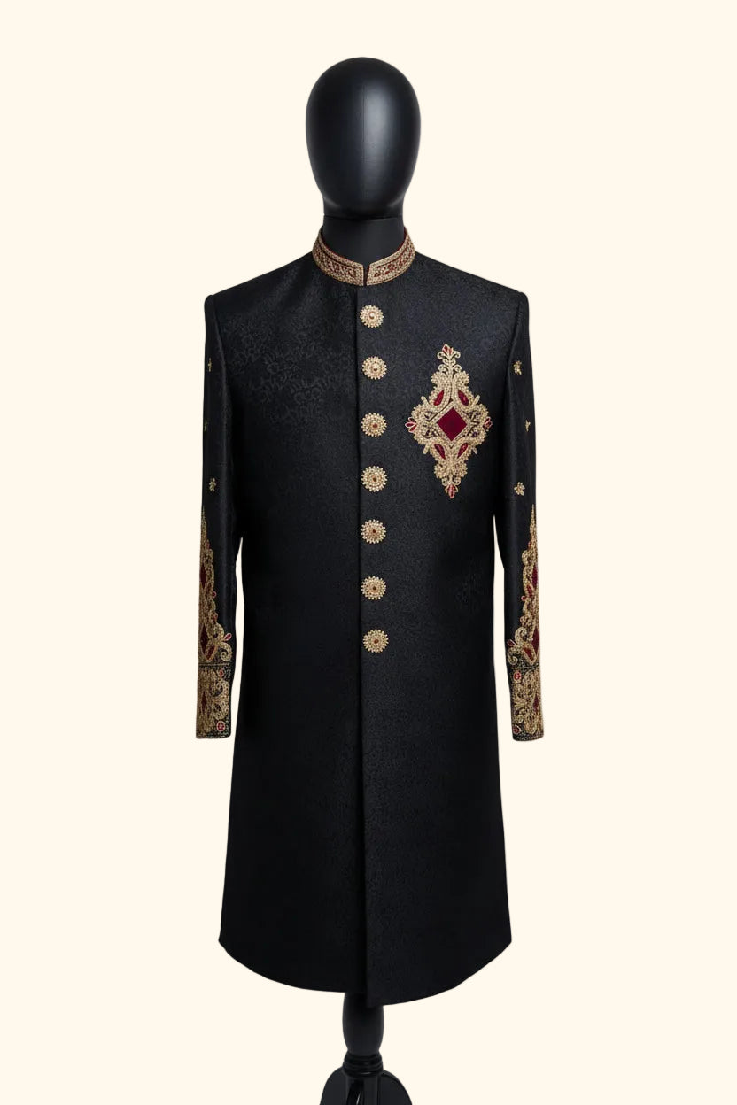 machini sherwani black