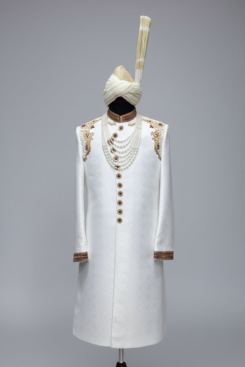 machini sherwani white